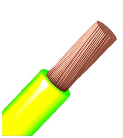 Cable Tierra 16mm² Libre Halógenos H07Z1-K 1m  CableTierra25LH-01