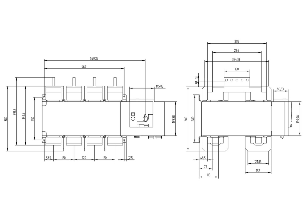 CONMUTADOR MOTORIZADO 4P  x 2000A