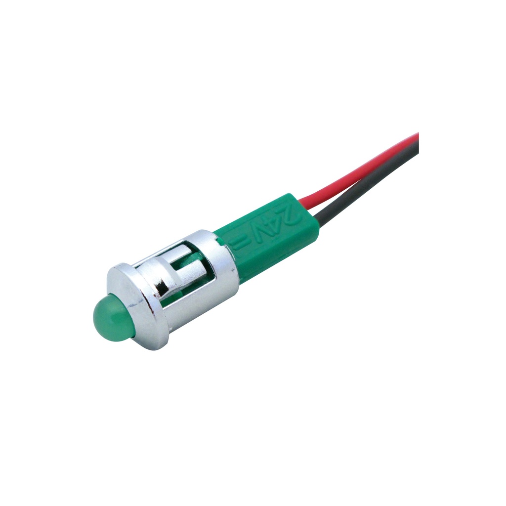 PILOTO CROMADO D.8MM 230V ALTA LUMINOSIDAD  ROJO