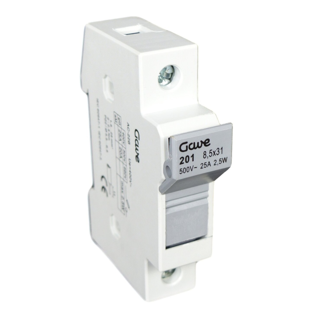 PORTAFUSIBLE  8,5X31,5 1P 20A.CARRIL DIN