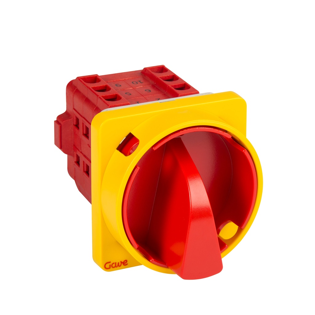 INTERRUPTOR 3P 32A D1 BLOQUEO CANDADO ROJO/AMARILLO + AUXILIAR SIMULTANEO 12A
