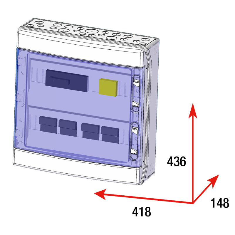 CAJA MODULAR CONEXION PV 6 STR. FUS. 12A + PROT.SOBRETENSION II