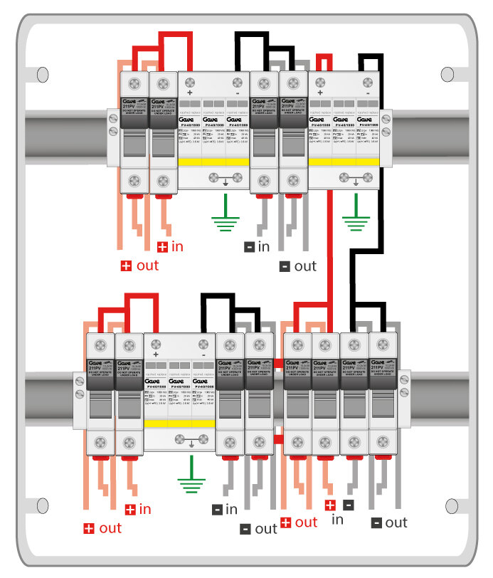 CAJA MOD.2STR.1000V FUS12A 3MPPT SALIDAS INDIVIDUALES