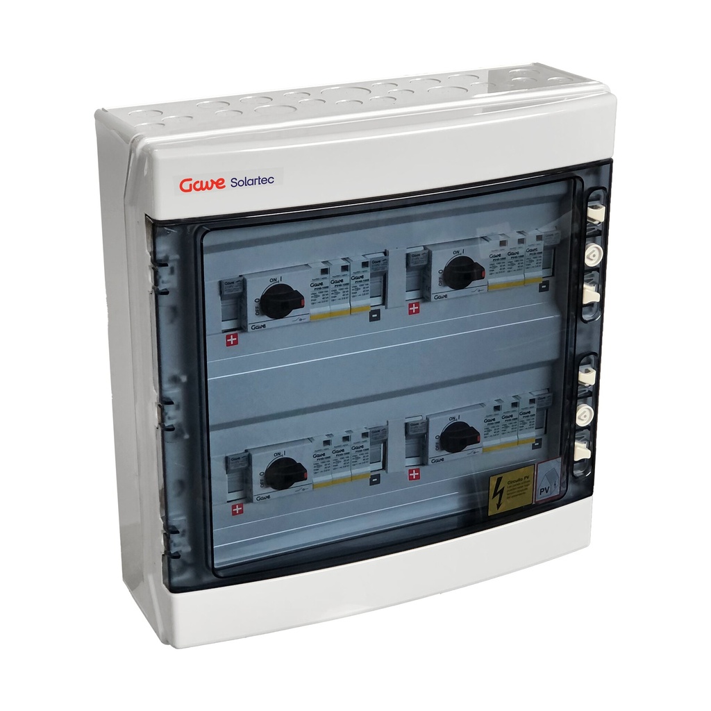 CAJA MODULAR CONEXIÓN PV 4MPPT - 1STRING FUS 15A + PROTECTOR SOBRETENSION I+II