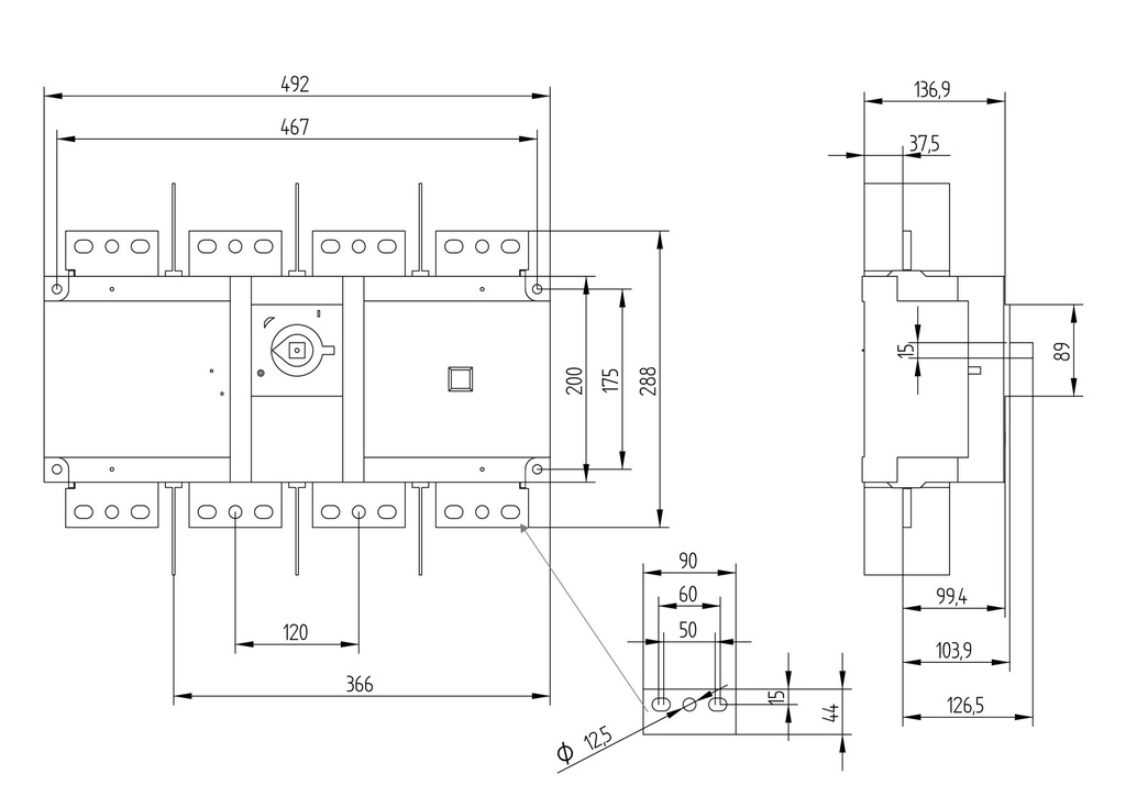 INTERRUPTOR SECCIONADOR 4P x 1250A